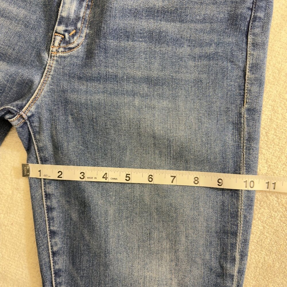 Mother The Weekender Fray Jeans Size 33 Medium Wash Denim Flared Leg Made In USA - Picture 12 of 13